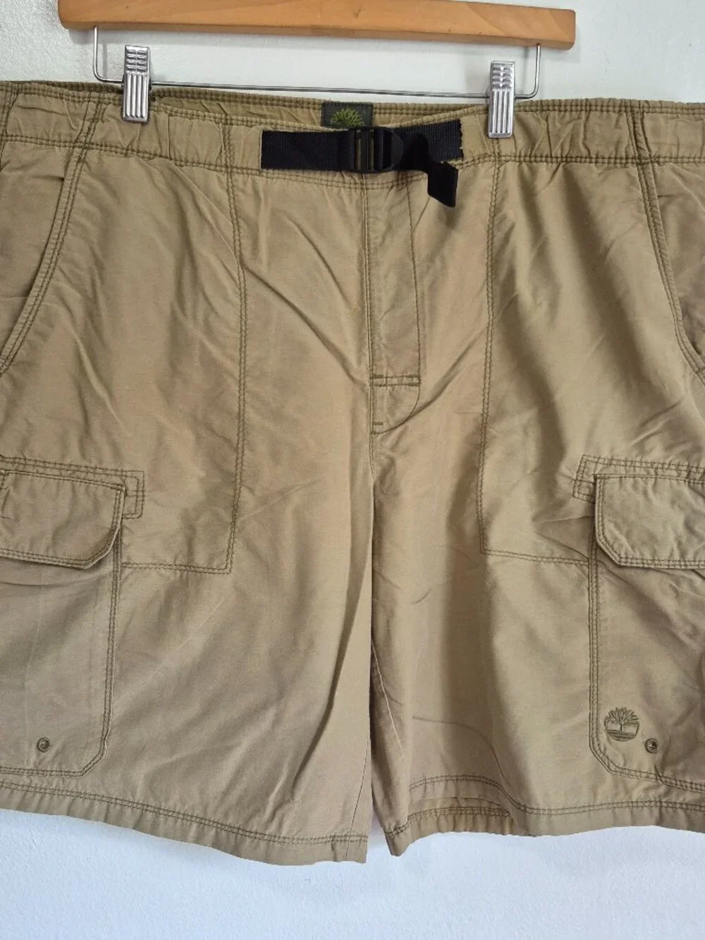 Timberland Swim Trunks Men's Khaki Belted Adjustable Waist Cargo Shorts Size L